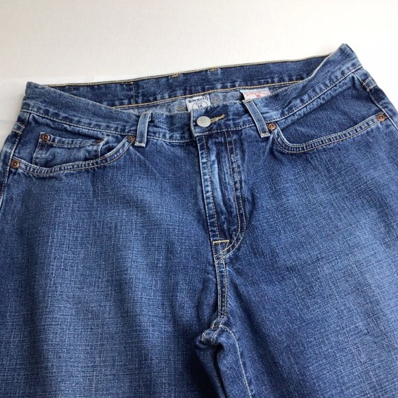 Vtg Lucky Brand Lower Rise Peanut 136 Flare Dungarees Jeans Zipper Sz 14/32 USA - Picture 3 of 12